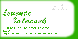 levente kolacsek business card